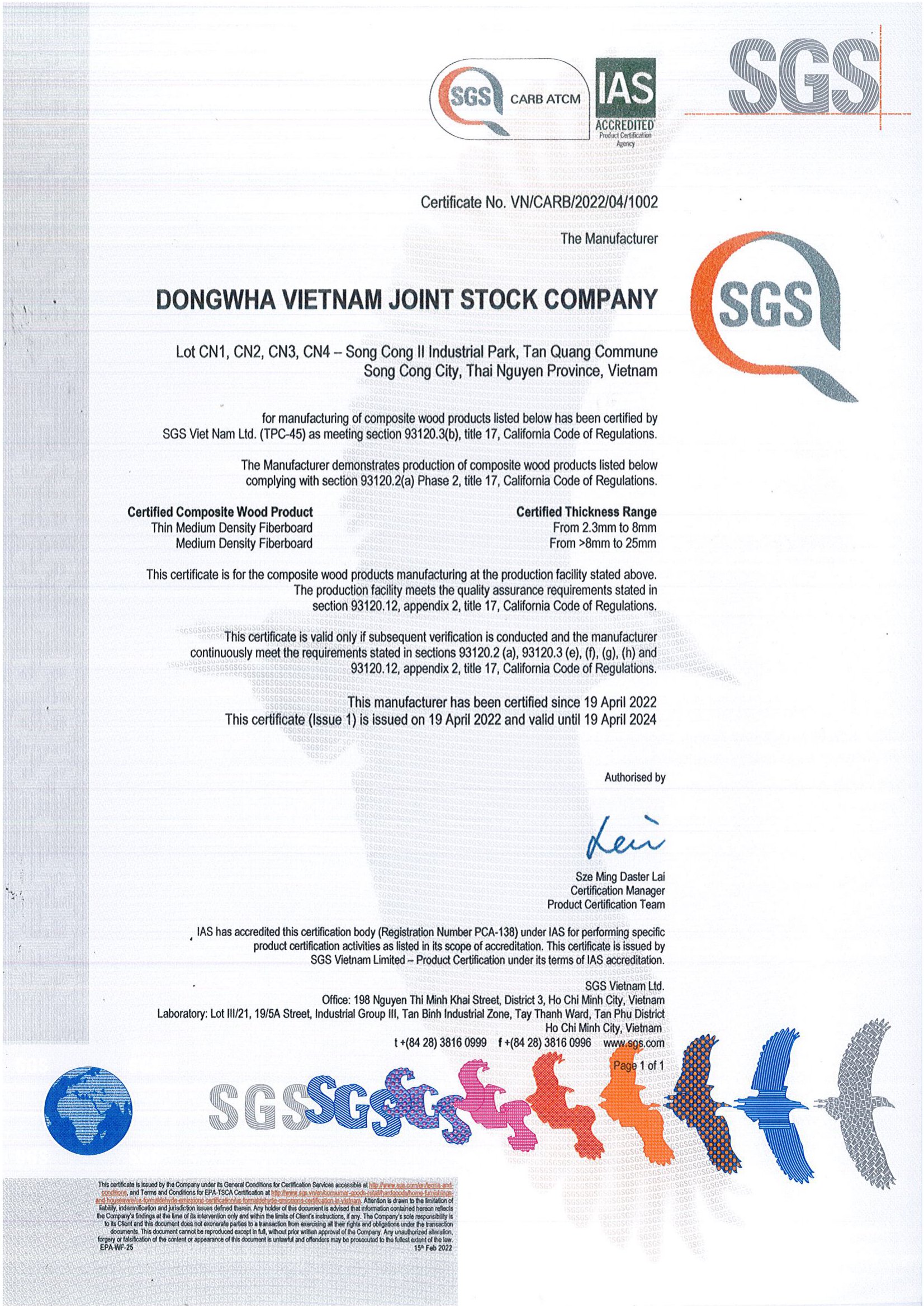 Chứng nhận CARB P2 của Dongwha Đảm bảo chất lượng sản phẩm và sức khỏe